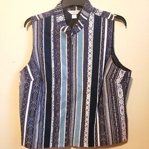 C J Banks denim stripe vest 1x
